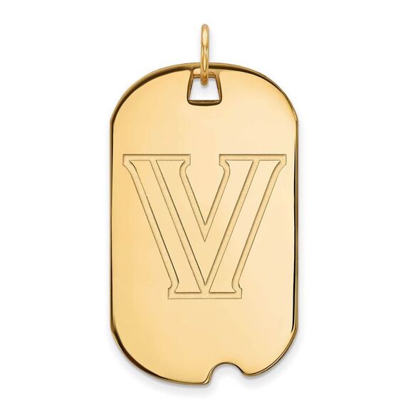 10k Yellow Gold Villanova U. Large Logo Dog Tag Pendant